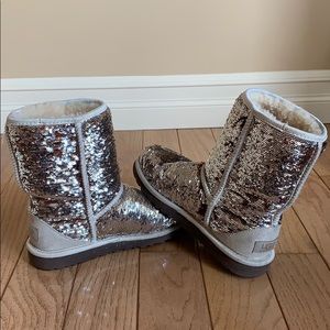 UGGS silver/brown sparkle